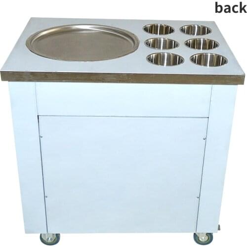 New arrival big pans fried ice cream machine frying ice machine ice pan machine with 6 barrels