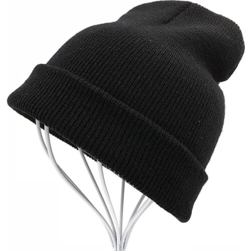 Solid Unisex Beanie Autumn Winter Wool Blends Soft Warm Knitted Cap Men Women Skull Cap Hats Gorro Ski Caps Very Cold Beanies