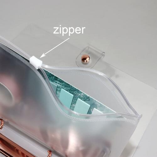 10PCS Plastic A5 Ring Binder Inserts Refill Pocket 6 ring Binder A5 A6 Sleeves Binder Pocket with Zipper