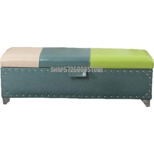 Clothing Store Rectangular Sofa Shoe Changing Stool Shoe Cabinet Bed End Solid Wood Storage Stool Storage Dressing Room Fitting