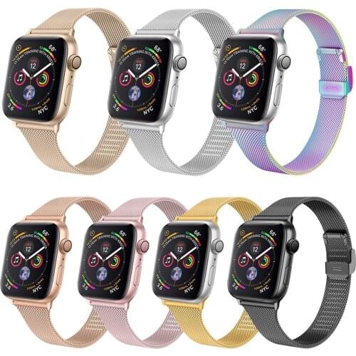 Stainless steel Strap For Apple watch band 44mm 40mm 38mm 42 mm Milanese Loop Metal bracelet for iWatch series 3 4 5 SE 6