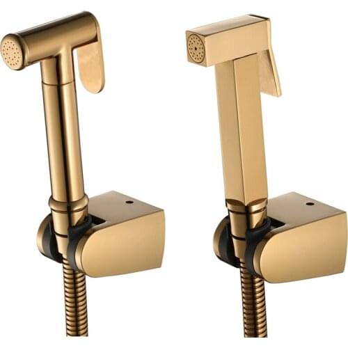 LBER Hand Held Bidet Sprayer Douche Kit Copper Toilet Bidet Faucet Shower Head Toilet Flushing Set