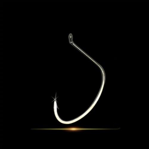 200pcs Titanium Alloy Eyed Barbed Fishhooks Sea Bass Oblique Mouth Offshore Angling Perch Barracuda Monkshood Mullet Pesca peche