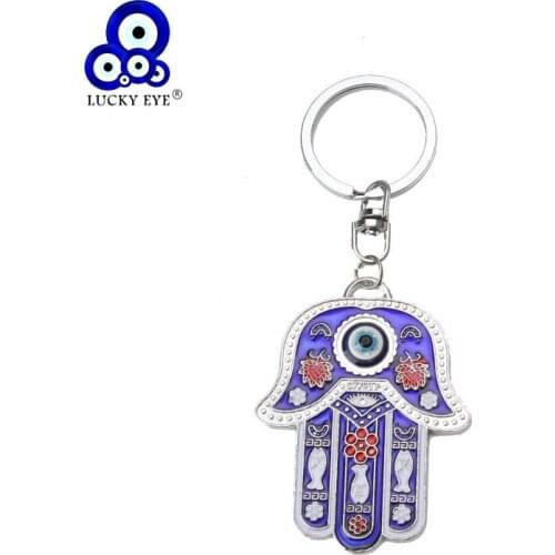 Lucky Eye Hamsa Hand Keychain Blue Evil Eye Keychain Animal Lobster Bag Car Keychain Ring For Men Women Jewelry EY157140
