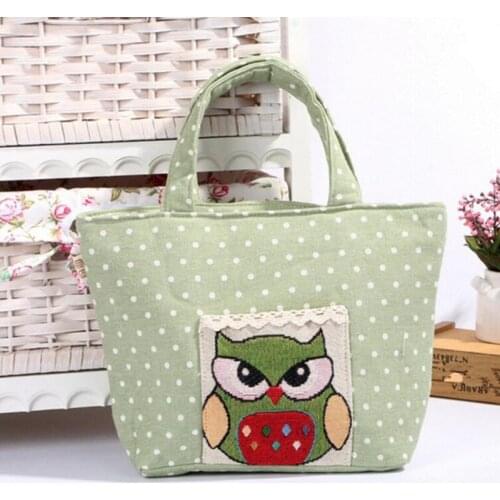 M412 2017 Canvas Printing Women Bag Cute Owl Patterns Summer Bag Beach Bag Shopping Bag