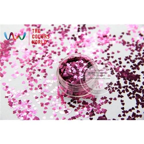TCM0913 Red Peony Colors metallic feel Heart Shape 3.0MM Size Glitter for nail,tatto,Art decoration nail gel