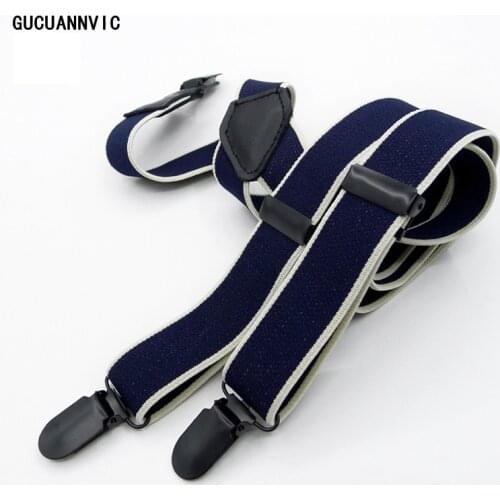 Dark blue and light blue New fashion stripes 2 colors to choose hanging clip suspenders for men and women 2.5cm wide