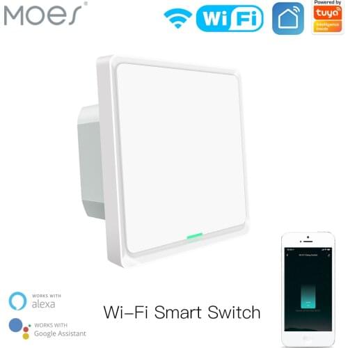 Moes Tuya WiFi Smart Wall Light Switch Neutral Wire Required Multi-control Association in Smart Life App Works with Alexa Google