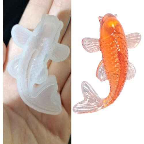 Fish Shape Silicone Mold 3D Goldfish UV Epoxy Resin Mold Home Decoration Handmade DIY Crafts Pendant Keychain Making Clay Mould