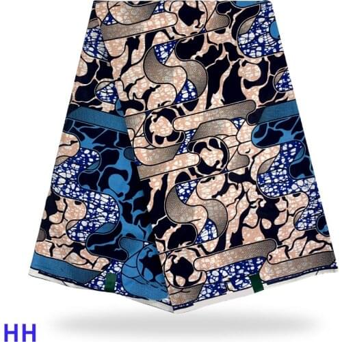 High quality soft real wax 6 yard fabric African cotton printed womens dress suitable for formal party H210902