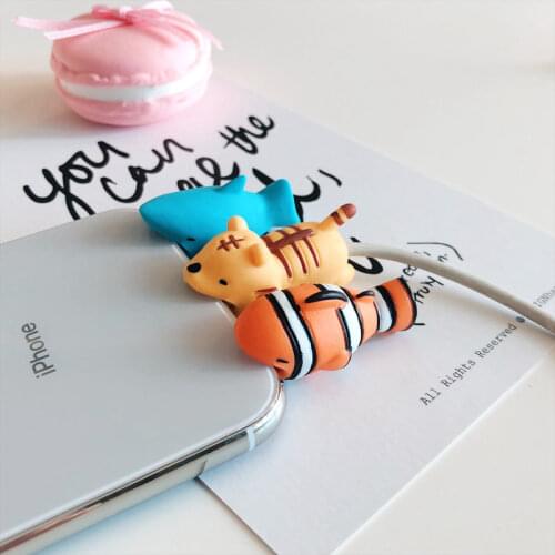 Cartoon animal cable protective cover break-proof DIY toy dog dolphin animal sorting cable device USB charging protector