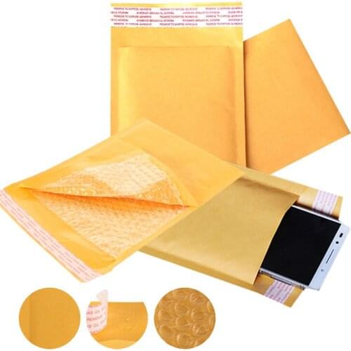10PCS Kraft Paper Bubble Gift Bag Safety Shipping Bag Envelope Mailing Bags Self Adhesive Seal Plastic Pouch Storage Bags
