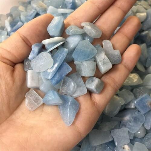 100g natural stones and minerals aquamarine tumbled stone for fish tank aquarium garden home decoration