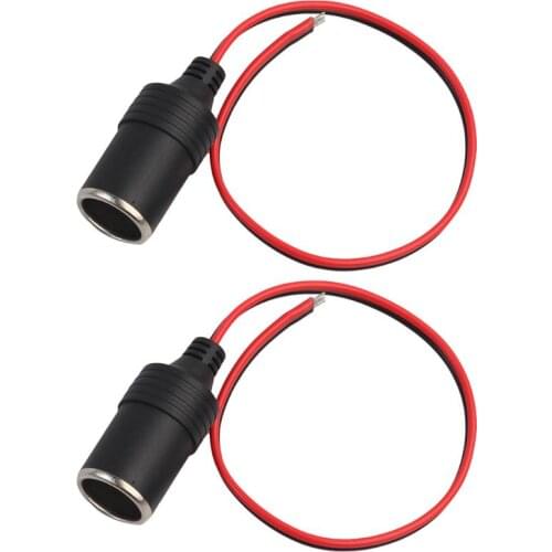 2PCS 12V 10A Max120W Car Auto Cigarette Lighter Charger Cable Female Socket Plug Replacement Transformer Plugs for Xmas Lights