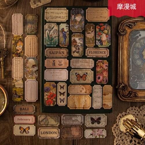 30 pcs Time Corridor Series Decorative Stickers Scrapbooking diy Label Diary Stationery Album Journal Vintage Butterfly Stick