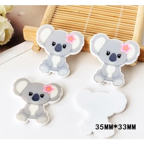 50pcs/lot 35*33MM Kawaii Koala Resin Flatback For Hair Bow Cute Animal Sloth Planar Resins DIY Crafts for Home Decoration DL-730
