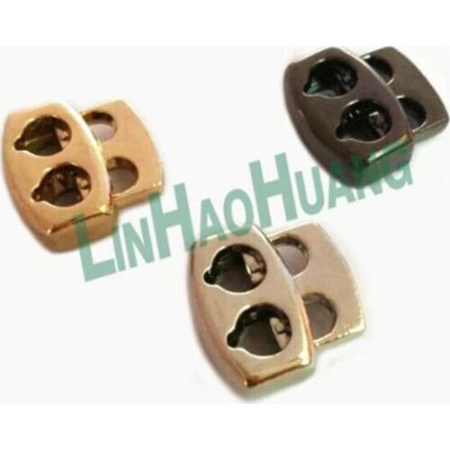 50pcs/lot Partial metal alloy Cord Lock Toggle Stopper lock Bean Gold/ Black Nickle/Nickle Toggle Clip free shipping 2017032202