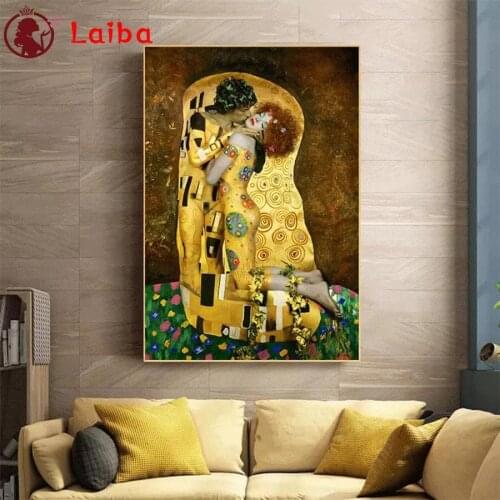 DIY Diamond Painting Classic Artist Gustav Klimt kiss Diamond Mosaic Full Drill Square Embroidery Cross Stitch Handmade Hobby