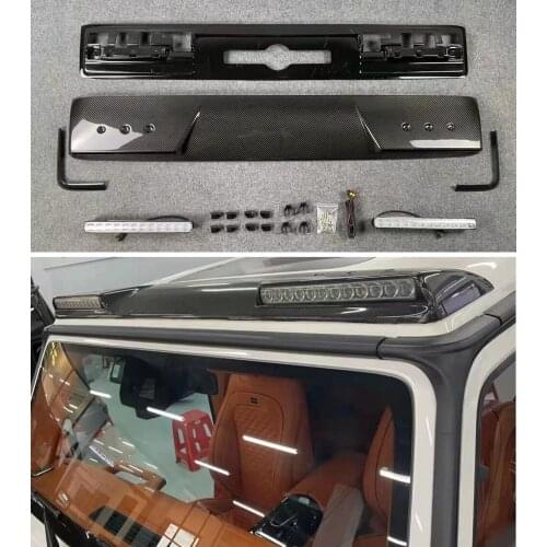 Carbon Fiber Car Front Wing Trunk Lip Spoilers With lamp LED For Benz W464 G300 G350 G400 G500 G55 G63 AMG 2018