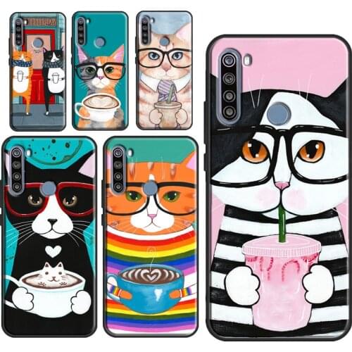 Cute Coffee Milk Cat Case For Xiaomi Redmi Note 10 9 Pro Case For Redmi Note 8 7 Pro 8T 9S 9A 9C 9T Cover Funda