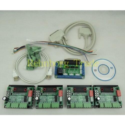 CNC 4 Axis Controller kit,TB6560 3.5A mach3 Stepper Motor Driver for nema17, nema23 stepper motor