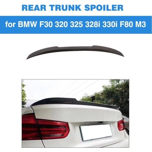 For BMW 3 Series F30 F80 M3 4-door Sedan 2012 - 2018 Carbon Fiber Rear Trunk Spoiler Wing Boot Lip