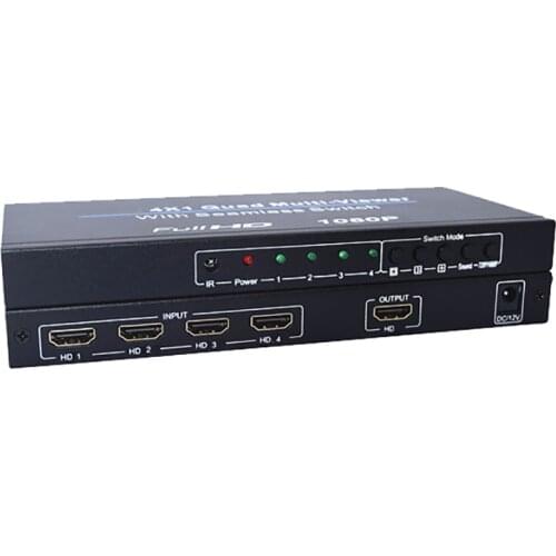 Full hd 1080p 4x1 quad multiviewer hdmi-compatible multi-viewer hdtv video converter multi-viewer power adapter dropshipping new