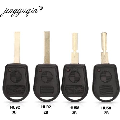 Jingyuqin 2/3 Button Remote Key Shell Fit For BMW E31 E32 E34 E36 E38 E39 E46 Z3 Z4 Case Fob 3 BTN Uncut Key Fob Case