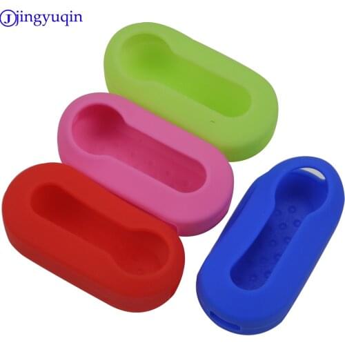 Jingyuqin Color Flip Remote Key Shell Cover Case for Fiat 500 Panda Punto Bravo Silicone Case