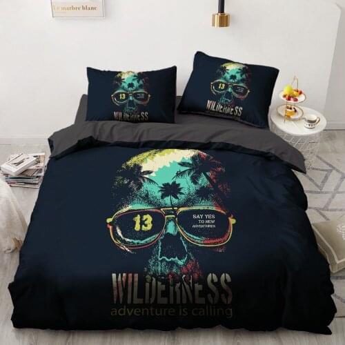 Classic 3D Skull Bedding Set Duvet Cover Set Quilt Covers Sets Comforter Case Full Twin Single Double Size Bedclothes