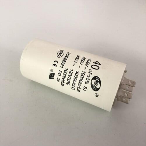 1Pc CBB60 AC 450V 40uF 5% 50/60Hz Washing Machine Motor Running Capacitor 8mm Thread 46x95mm