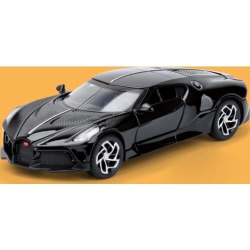 Hot 1:32 scale wheels Bugattis La Voiture Noire super sport car metal model with light and sound diecast vehicle pull back toys