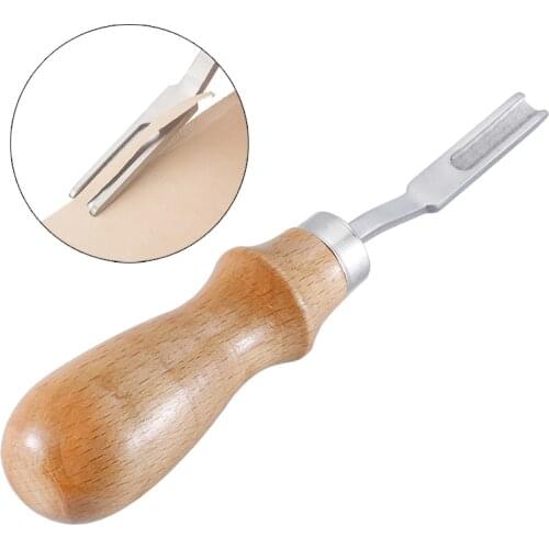 LMDZ Wood Handle French Style Leathercraft Leather Edge Beveler Leather Cutting Skiving Trimming Tool Leather Craft Tool