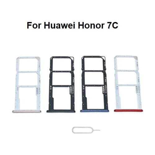 New For Huawei Honor 7C Sim Card Tray Slot Holder Socket Adapter Connector Repair Parts Replacement