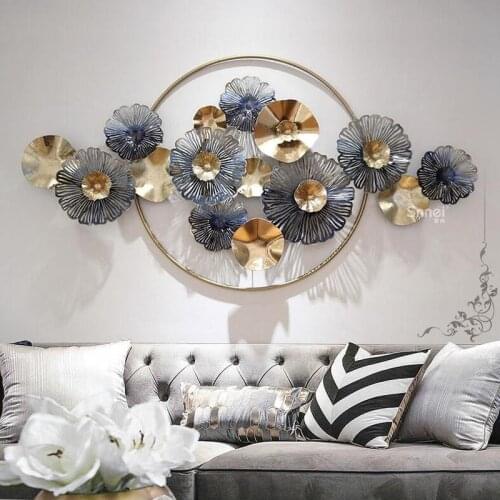 New Chinese Style Living Room Light Luxury Wrought Iron Wall Pendant Creative Three-dimensional Metal Wall Decoration