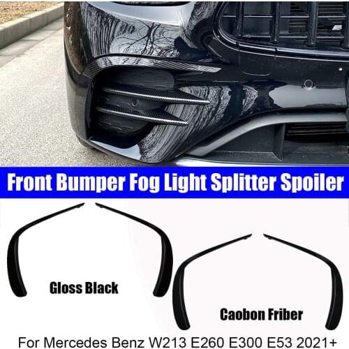 Front Bumper Fog Light Splitter Spoiler Lamp Cover Trim For Mercedes For Benz W213 E260 E300 E53 2021