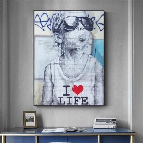 Modern Street Art Canvas Prints Love Life Boy Wall Posters and Prints Wall Graffiti Art Pictures Canvas Painting Home Wall Decor