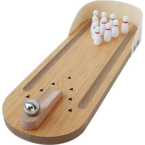 Parrot Bird Toy Wooden Mini Desktop Bowling Parakeet Intelligence Training Game GXMA