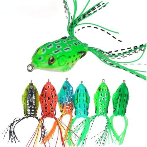 1 Pcs 6cm 14g Double Paddle Frog Soft Bait Black Fish Bait Prop Top Water Catfish Silicone Artificial Bait