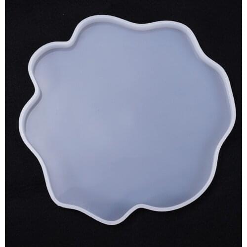 DIY Crystal Epoxy Mold Lace Pendulum Irregular Coaster Table Decoration Silicone Mold Fruit Tray Round Ornament For Resin