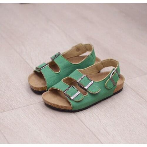 Summer Kids Sandals for Boys Girls Shoes Casual Beach Sport Buckle Sandals Flat Cork Wood Family Children Shoes Multicolor 22-39
