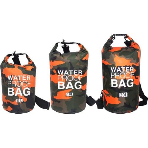 PVC Waterproof Dry Bag 5L/10L/20L Camouflage Outdoor Diving Foldable Man Women Beach Swimming Bag Rafting River Ocean backpack