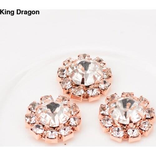 New Arrival Rose Gold Rhinestone Embellishments For Craft 13MM 100PCS/Lot Flat Back DIY Craft Accessories KD561-1