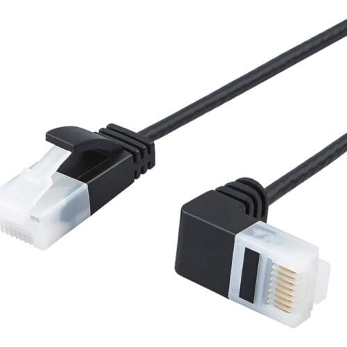 Ultra Slim Cat6a Ethernet Cable CableCreation Up Angle UTP Network Patch Cable Cat 6a (Category 6), Black
