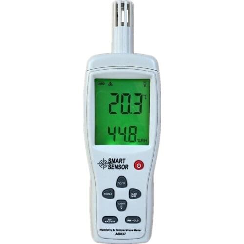 SmartSensor AS837 Humidity Temperature Meter Digital Hygrometer Humidity Tester Gauge Temperature Humidity Sensor -10~50C 5%~98