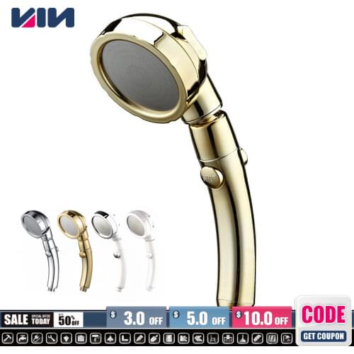 High Pressure German Style Universal Bath Shower Head Bathroom Fixture Adjustable Hand Hold Showerhead Spa Water-Saving