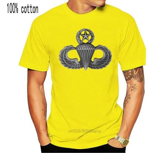 Vintage Army Parachutist Master Badge Subdued Veteran T Shirt O-neck Oversize Style Tee Shirts Styles