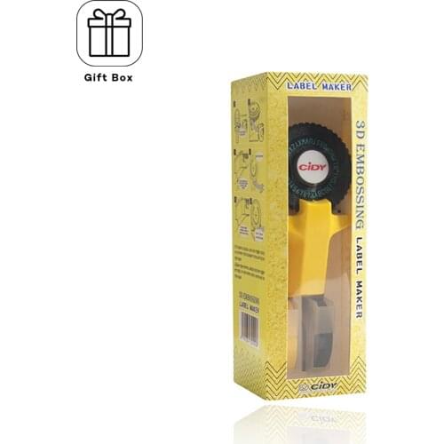 Yellow Printer with 9mm label Tape for MOTEX E101 label printer Manual label maker Typewriter for dymo embossing label maker