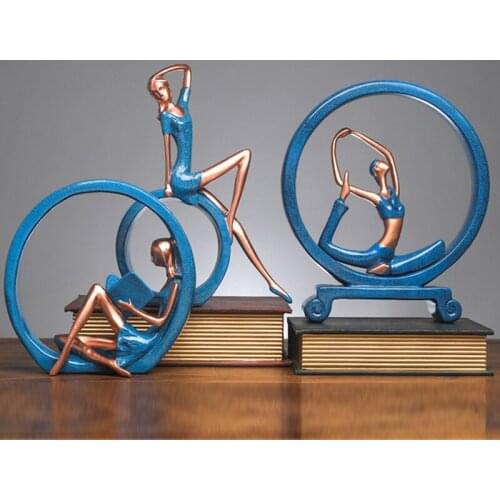 Yoga Girl Statue Ornament Simple Art Resin Figurine Decoration With Non-slip Bottom For Home Shelf Office Drop Shipping