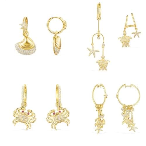 2021 Lovely New Sea Creatures Turtles Shells Crabs Stars Earrings For Women Valentine Day Present